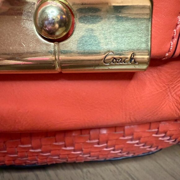 Coach F23048 Kristin woven large bag in burnt orange leather - Picture 3 of 8